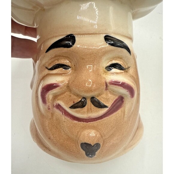 Vintage Large Chef Head/Hat Squinting Eyes Salt & Pepper Shaker Set Japan 4.5" - Picture 9 of 13